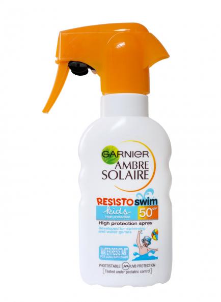 Garnier Ambre Solaire Resisto Kids SPF 50+ Spray – 200 Ml | Sonnenschutz Für Kinder, Wasserfest & Parabenfrei